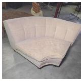 Vintage-Style Curved Accent Sofa Section
