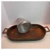 Iron Tray and Metal Sieve
