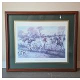 Framed Equestrian Print with Green Matting