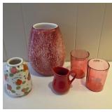 Various Pink Glassware Assortment