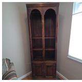Wooden Corner Cabinet with Upper Shelving