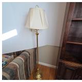 Brass Floor Lamp With Fabric Shade