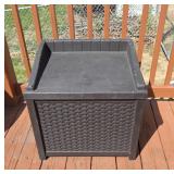 Plastic Storage Box with Wicker Design