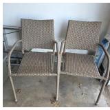 Wicker-Style Patio Chairs with Metal Frames