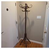 Wooden Coat Tree with Curved Hooks