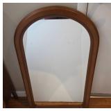 Wood-Framed Wall Mirror With Arched Top