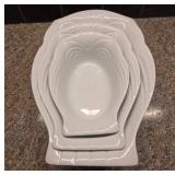 White Ceramic Owl Nesting Dishes