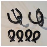 Black Painted Metal Horseshoe Decor