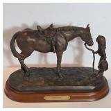 Bronze Sculpture of Girl with Horse 'First Love'