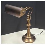 Brass Banker-Style Table Lamp