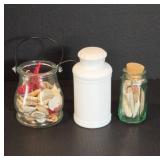Milk Glass Jar and Decorative Glass Jars