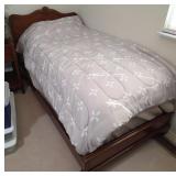 Wood Twin Bed With Curved Headboard