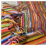 Crocheted Throw Blankets with Fringe Trim