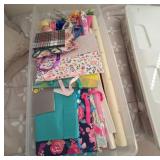 Gift Wrapping Supplies in Storage Bin