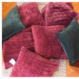 Throw Pillows and Blanket in Red and Green