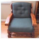 Wooden Armchair With Upholstery