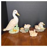 Porcelain Goose and Duck Figurines