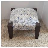 Modern Upholstered Footstool With Wooden Legs