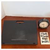 Portable Lap Desk With Clock and Plaque