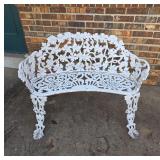 Victorian White Cast Iron Decorative Bench