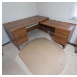 L-Shaped Wooden Desk With Desk Protector