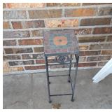 Metal Plant Stand With Mosaic Tile Top