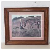 Framed Print of Child Walking with Horse