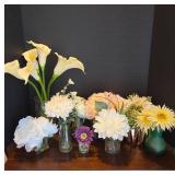 Fake Plants in Glass Vases