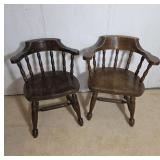 Wooden Windsor-Style Armchairs