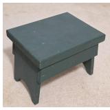 Green Wooden Footstool