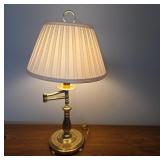 Brass Table Lamp With Pleated Shade