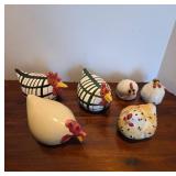Ceramic Chicken Figurines