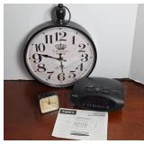 Wall Clock and Timex Alarm Clock Set