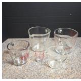 Glass Measuring Cups with Worn Markings