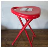 Red Folding Stool with Handle