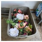 Artificial Floral Decor in Storage Bin