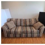 Striped Upholstered Sofa, 88' Long