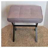 Gray Padded Stool With Metal Frame