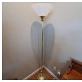 Brass Floor Lamp with Plastic Shade