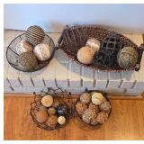 Decorative Wire Baskets With Natural Spheres