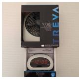 Treva Fan and Digital Alarm Clock Set