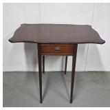Mahogany Drop Leaf Side Table with Drawer