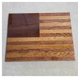 Wood Cutting Board with Flag Pattern