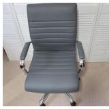 Gray Executive Office Chair with Chrome Base