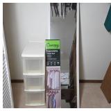 Mirror, Closet Rod, and Storage Drawers