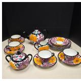 German Floral Ceramic Tea Set by SF