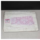 White Rayon and Cotton Tablecloth