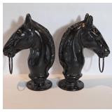 Vtg Cast Iron Horse Head Hitching Posts