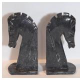 Marble Horse Head Bookends