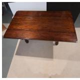 Expandable Drop-Leaf Wooden Table with Drawers